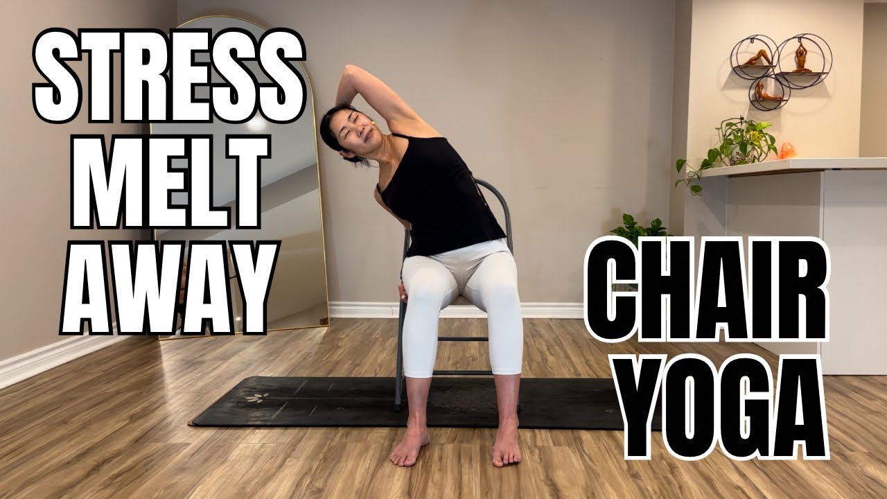 17 Minutes Chair Yoga Flow for Stress Melt Away | Full Body Flexibility
