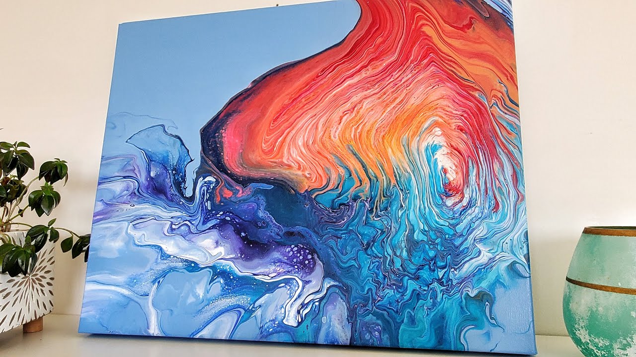 Tilting Makes the Difference!😄 Big Canvas Dutch Pour + Paint Kiss 😘 Fluid Painting | Acrylic Pouring