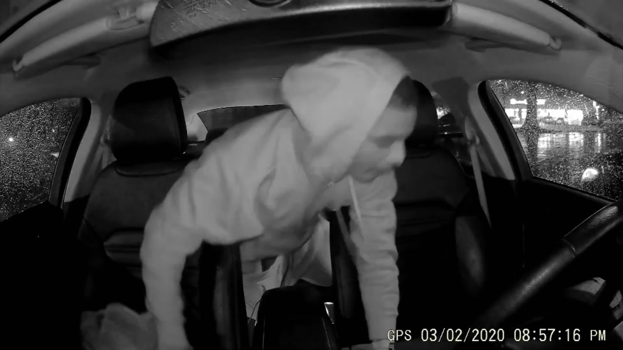 Caught in the act: Dash cam catches car break-in theif