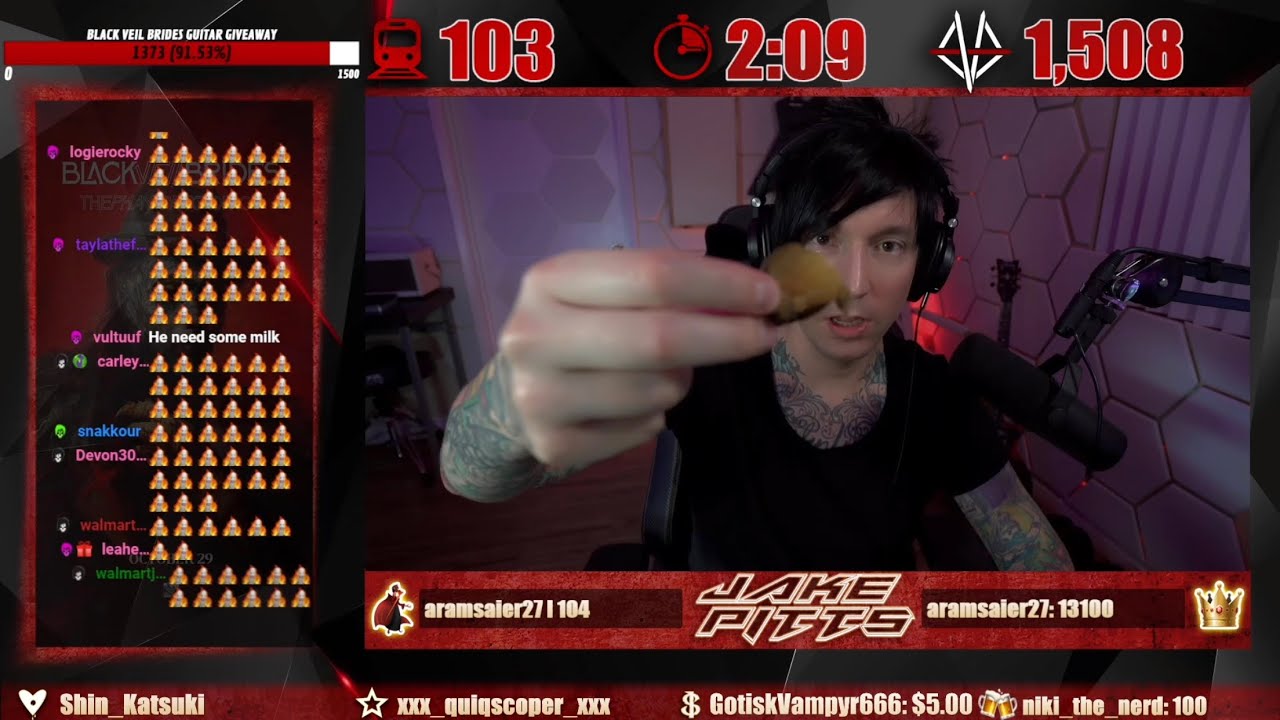 Jake Pitts eating a CAROLINA REAPER pickle on Twitch