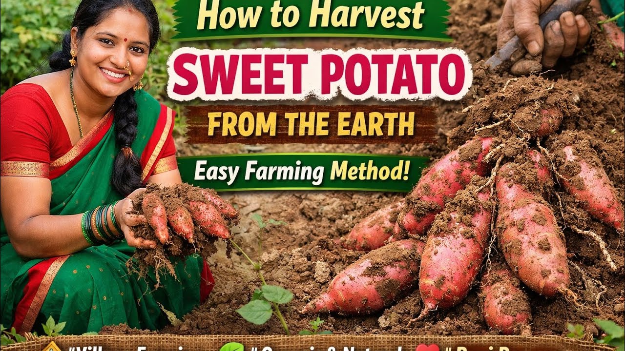 How to Harvest Sweet Potato from the Earth | Easy Farming Method