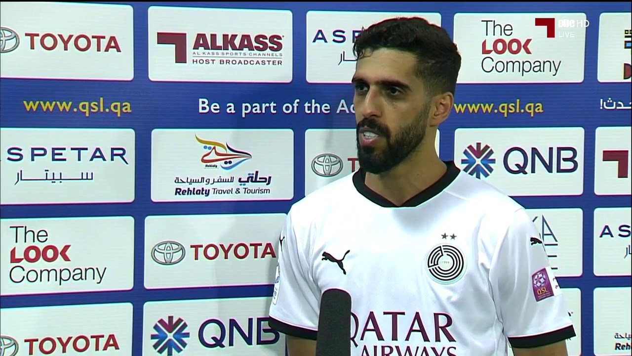 حسن الهيدوس قائد السد مع مراسل قنوات الكاس يحضر ويرفض التعليق على التساؤلات عقب مباراة العربي