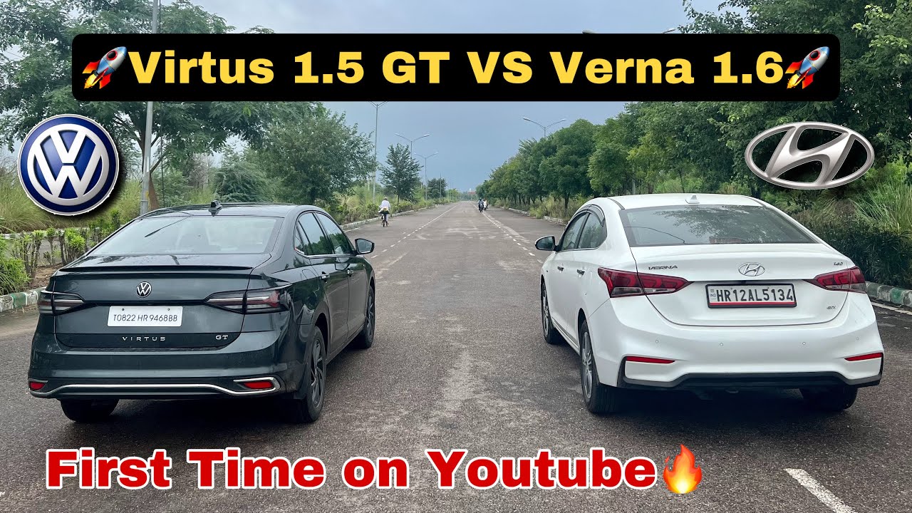 Volkswagen Virtus 1.5 GT VS Hyundai Verna 1.6 Drag Race - First Time EVER! #verna #virtus #dragrace