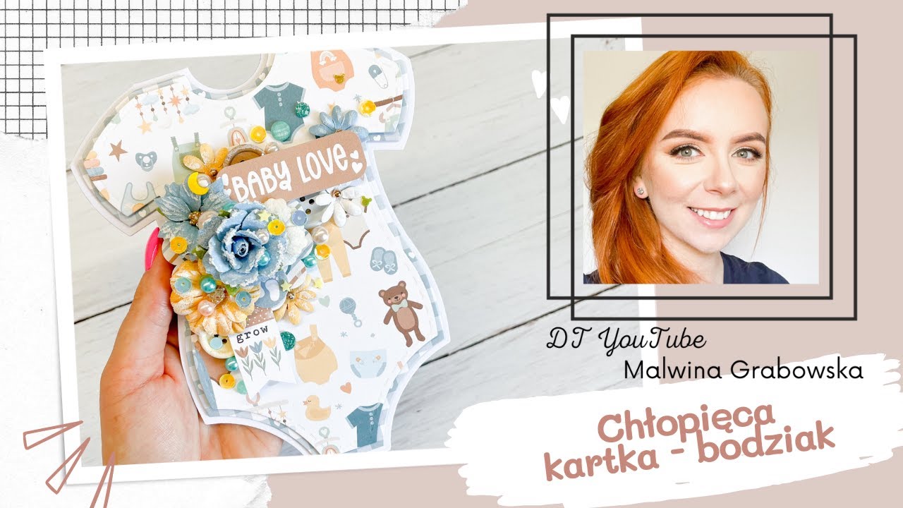 KURS | Chłopięca kartka - bodziak | DT @PaperSpellcrafts Malwina Grabowska