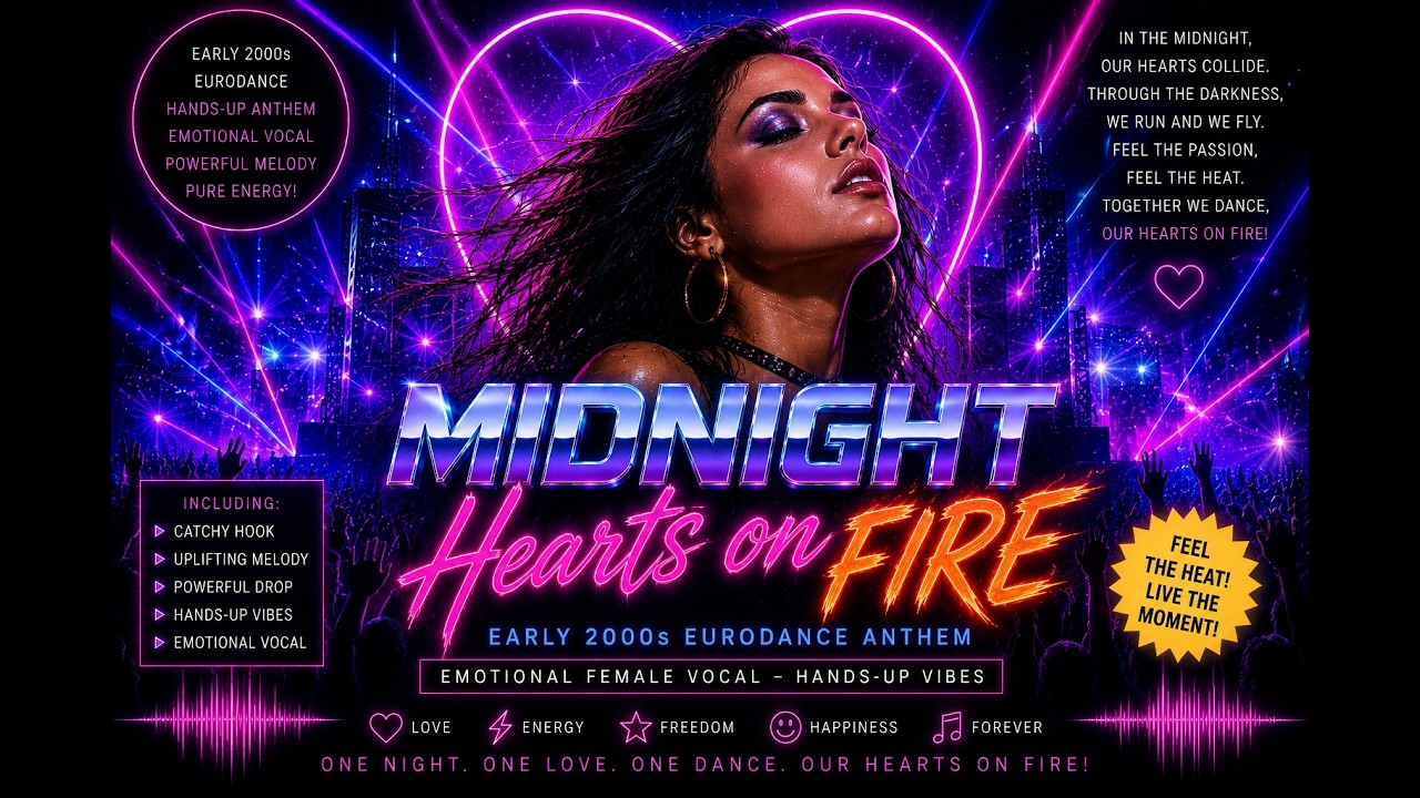 Midnight Hearts on Fire – Early 2000s Eurodance Hands-Up Anthem | Emotional Female Vocal