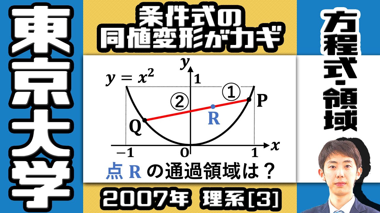 【東大2007】領域問題は，徹底して論理的に攻略！【方程式・領域】
