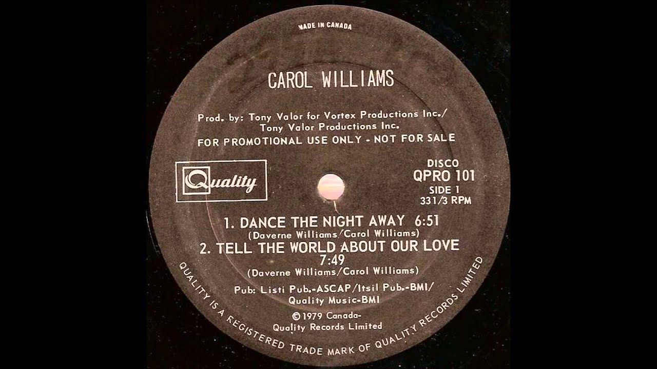 Carol Williams - Dance The Night Away (1979) 12