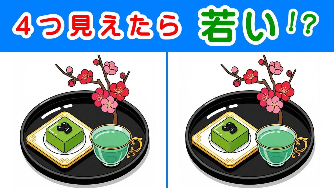 【間違い探し・４箇所】  徐々に難しくなる脳トレ問題で注意力と集中力を鍛えよう！ ２０個全部見つけられれば脳年齢３５才！？#541