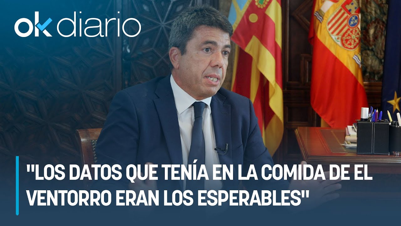 Mazón: "Los datos que tenía en la comida de El Ventorro eran los esperables en una gota fría normal"
