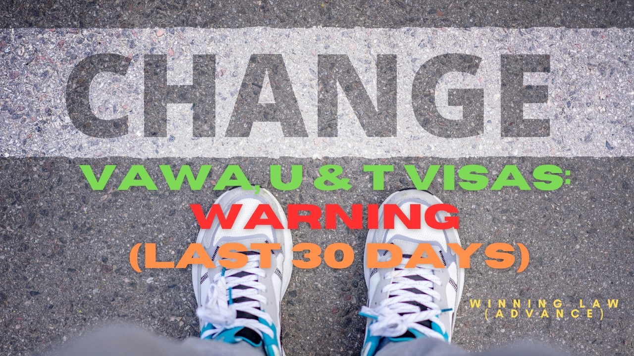Визы VAWA, U и T: ПРЕДУПРЕЖДЕНИЕ (ЗА ПОСЛЕДНИЕ 30 ДНЕЙ)