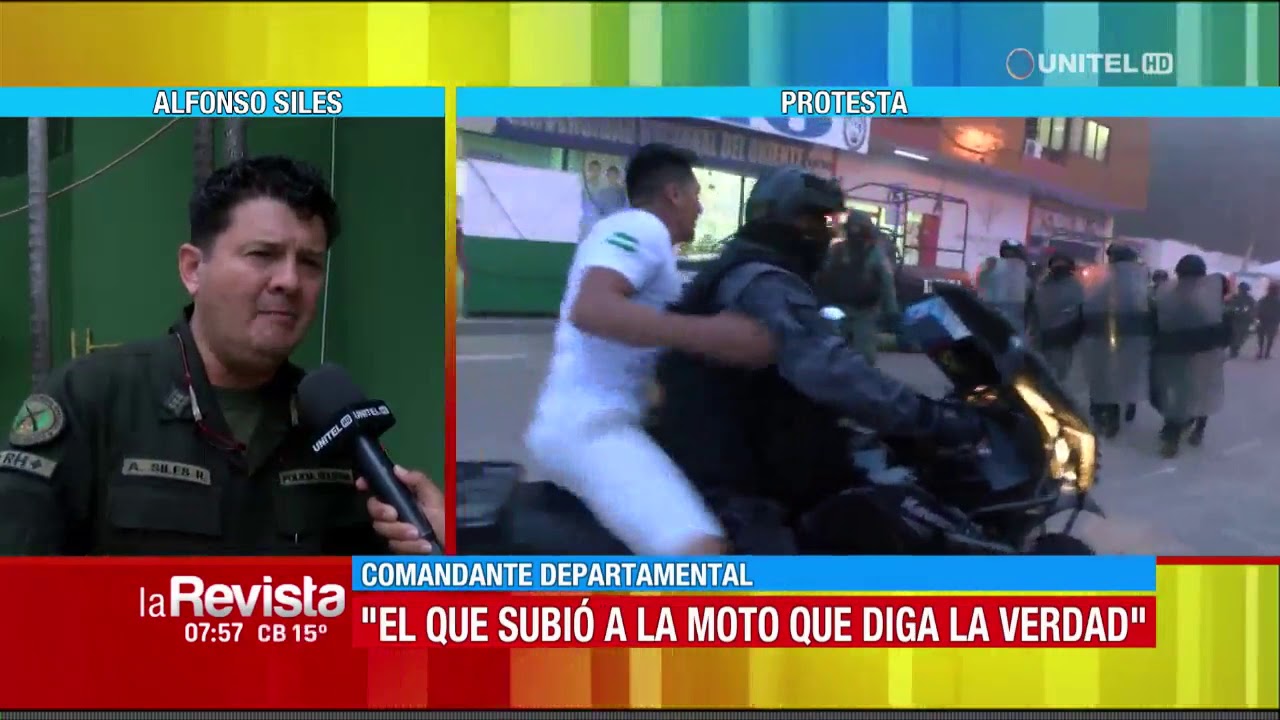 Comandante aclara que el hombre que subió a la moto policial era parte de la vigilia