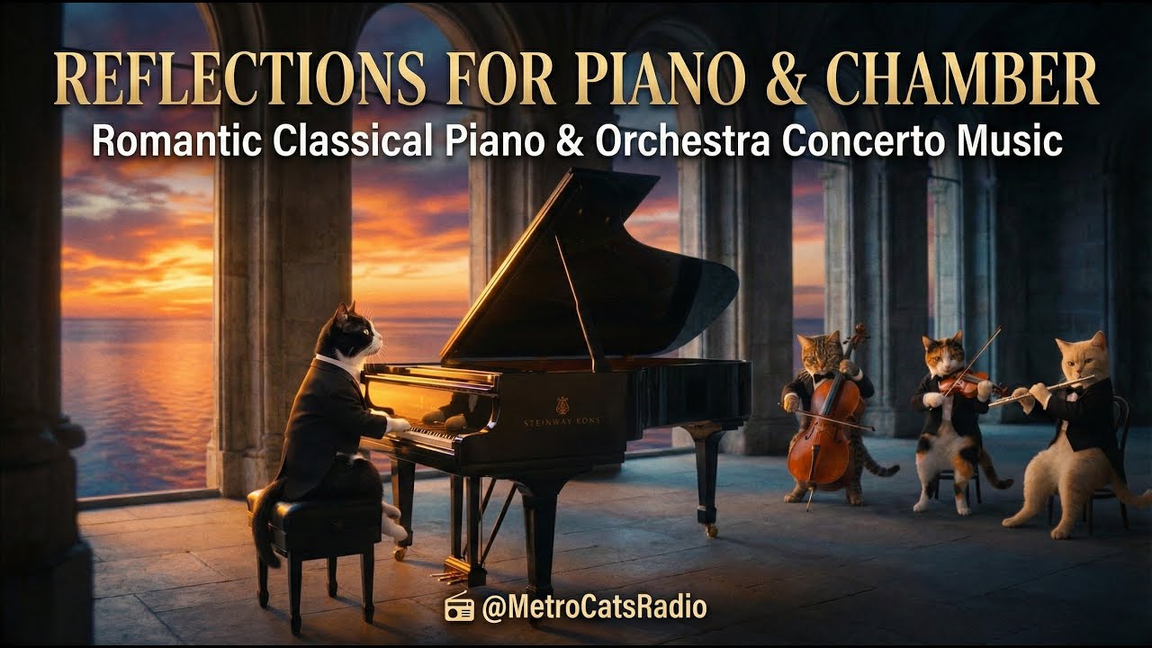 Study Music with Romantic Classical Piano Concerto 🎹 Reflections | Metro Cats Radio