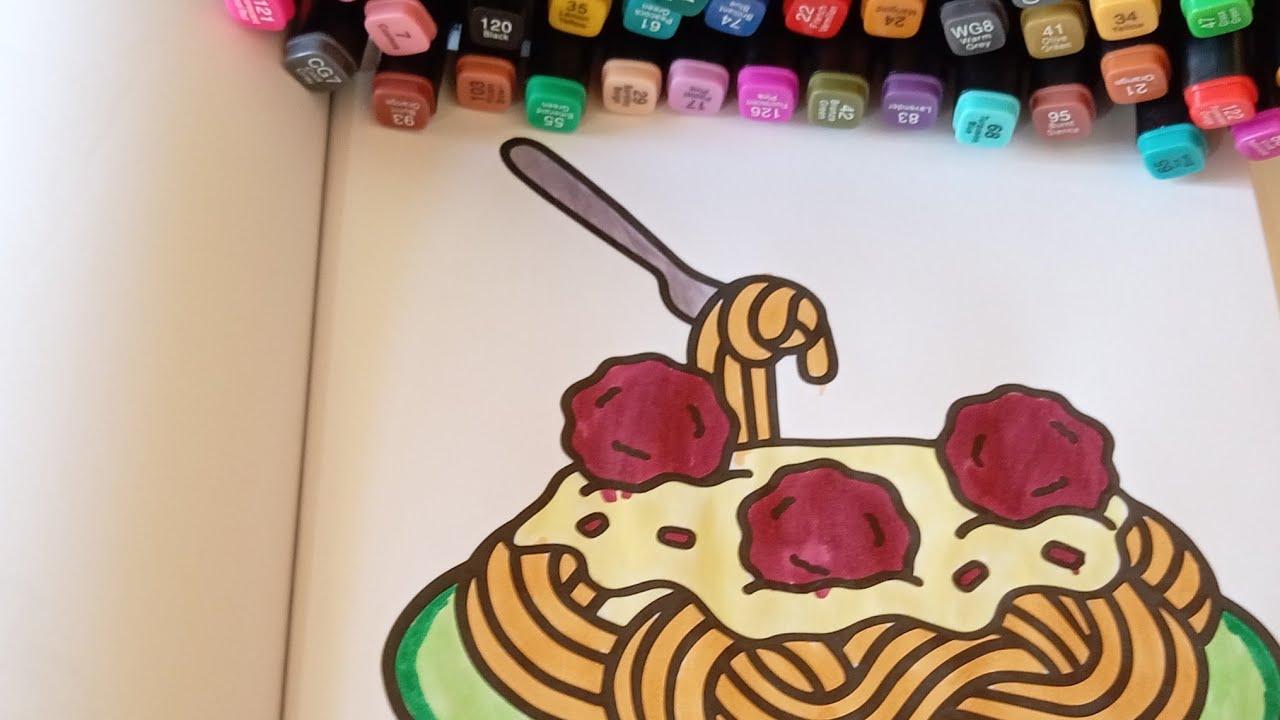 Coloring ASMR |  Food Coloring 🍜🎨 | Relaxing & Satisfying Sounds