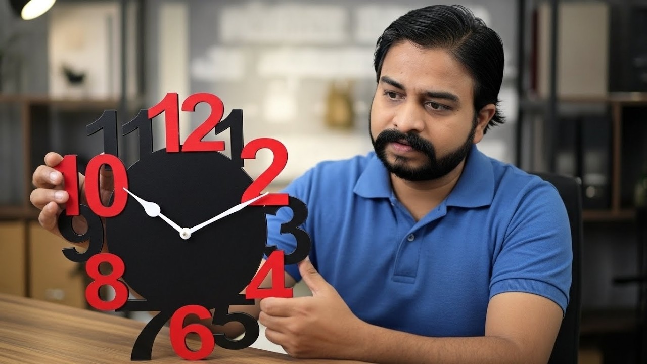 Black & Red Wall Clock Unboxing 🔥 | Honest Amazon Review | Silent Wooden Wall Clock (10 Inch)