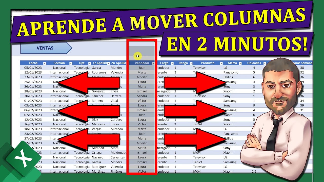 ⭐️MOVER COLUMNAS en Excel sin REEMPLAZAR 🔴Trucos Curso de Excel para Principiantes