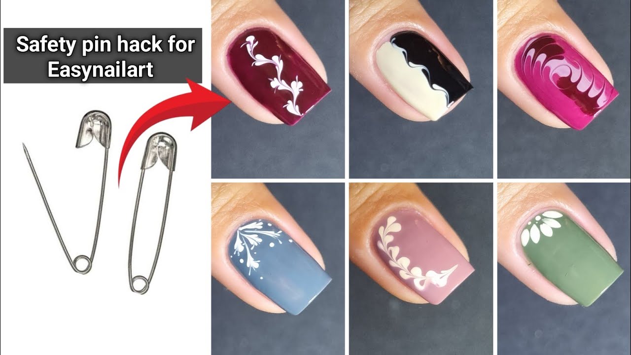 TOP 8 Easynailart compilation || Nailart using house hold items || Safety pin hack for nailart 