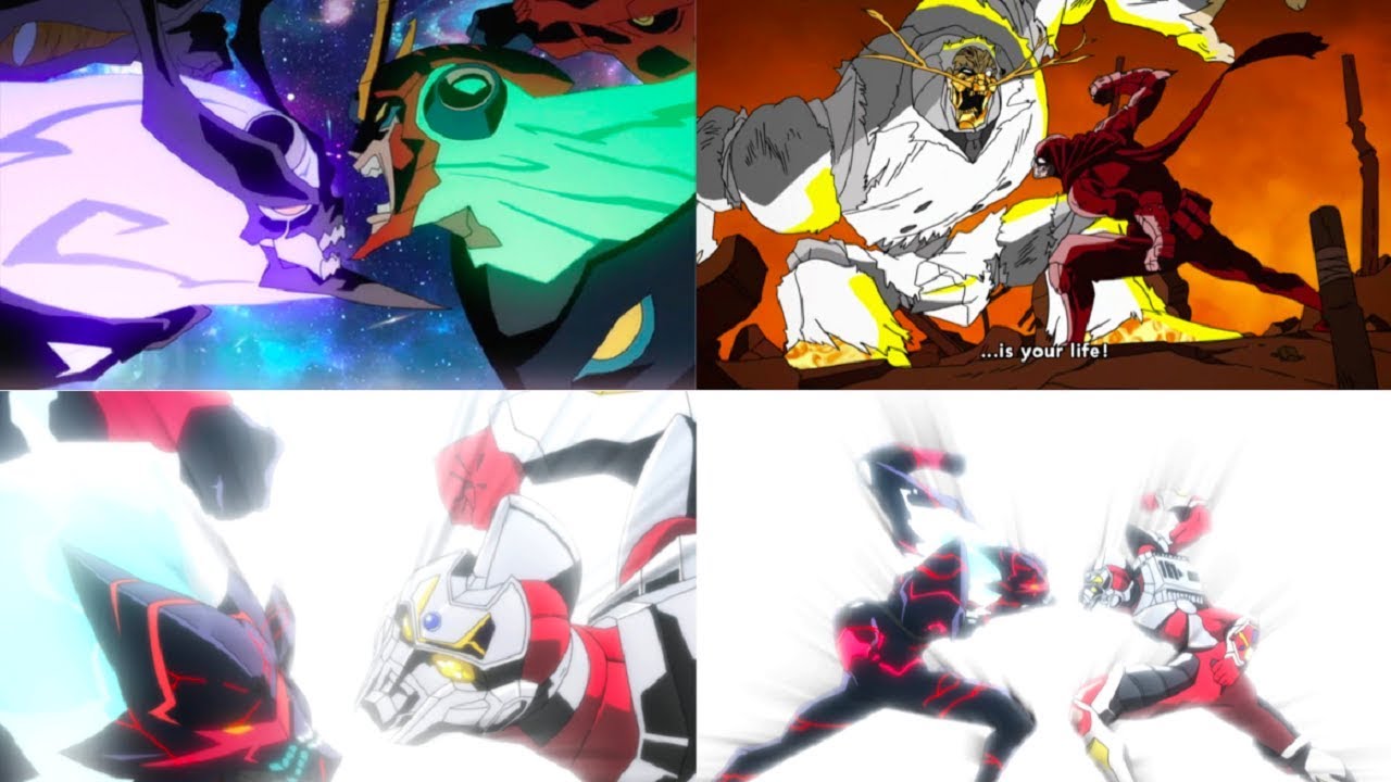 GRIDMAN GURREN LAGANN & NINJA SLAYER PUNCH REFERENCES l グリッドマン グレンラガン & ニンジャスレイヤー パンチ レファレンス 比較