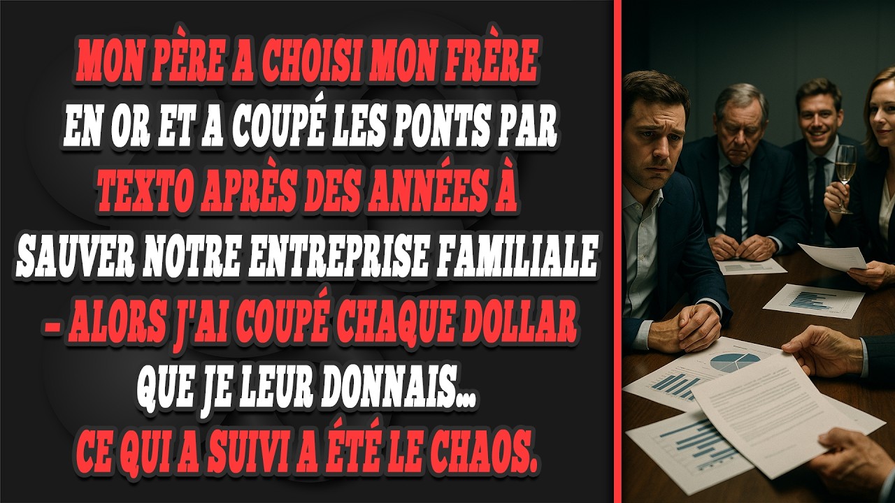 Mon père me renie pour mon frère. Je leur coupe les vivres et le chaos éclate.