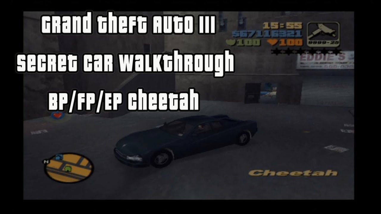 Grand Theft Auto III - Secret Car Walkthrough Part 9 - BP/FP/EP Cheetah