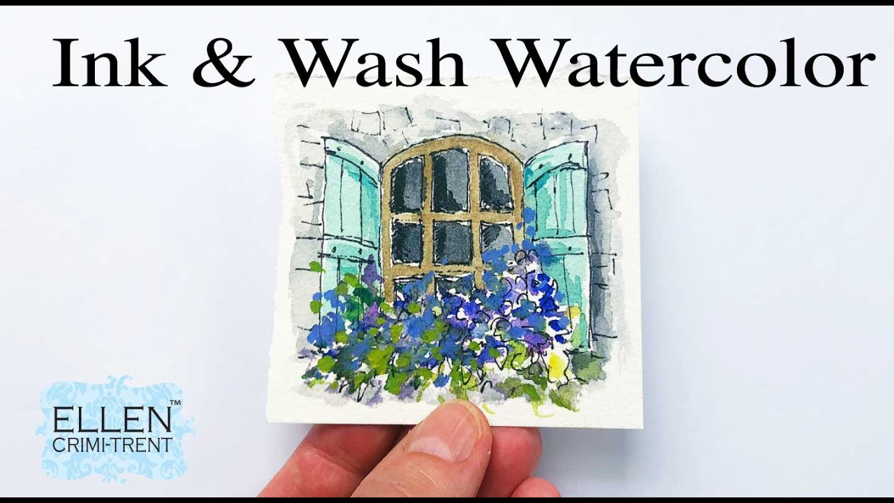 Урок по акварели Ink & Wash для начинающих — Мини-понедельничное безумие