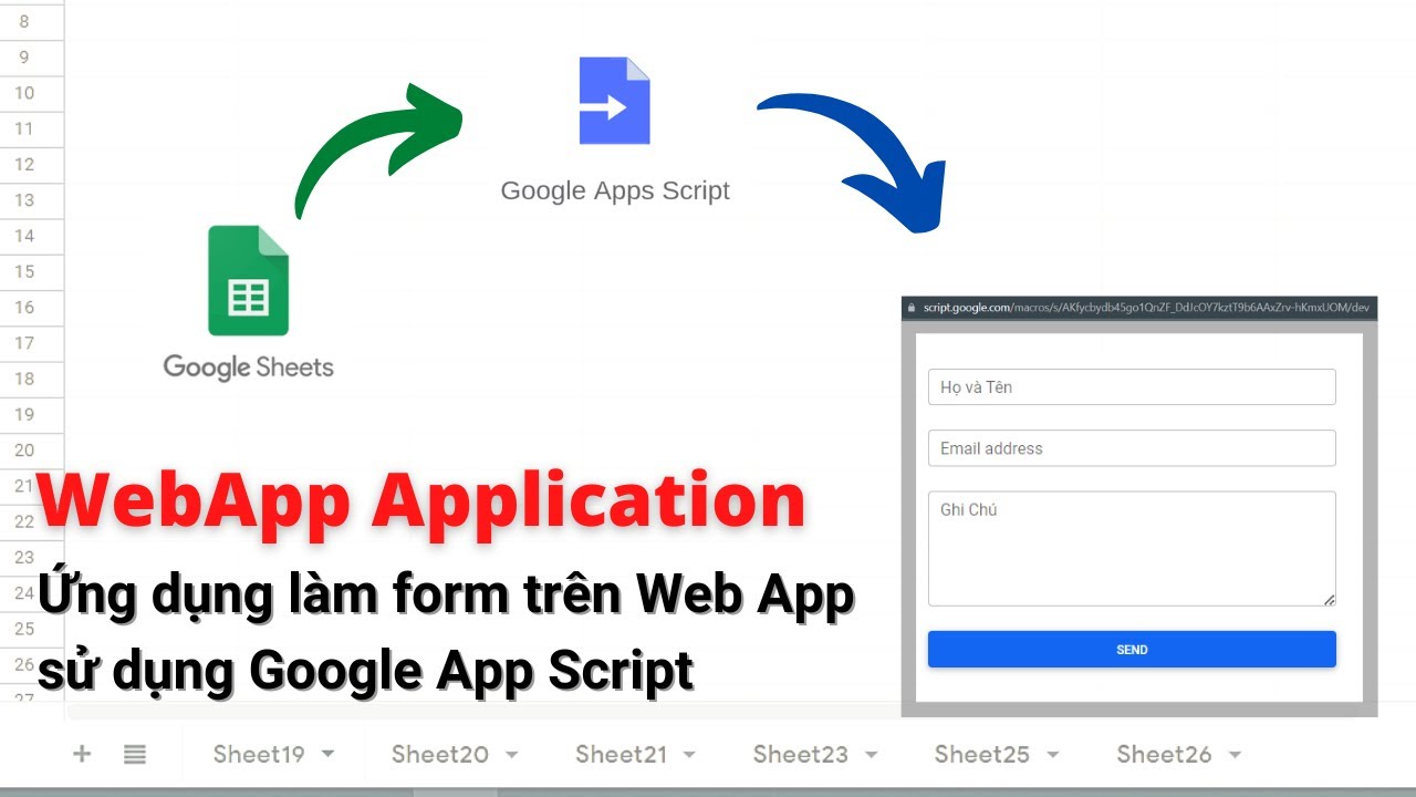 Ứng dụng WebApp để tạo form dưới dạng liên kết như Google Form sử dụng Google App Script (Từ A-Z)