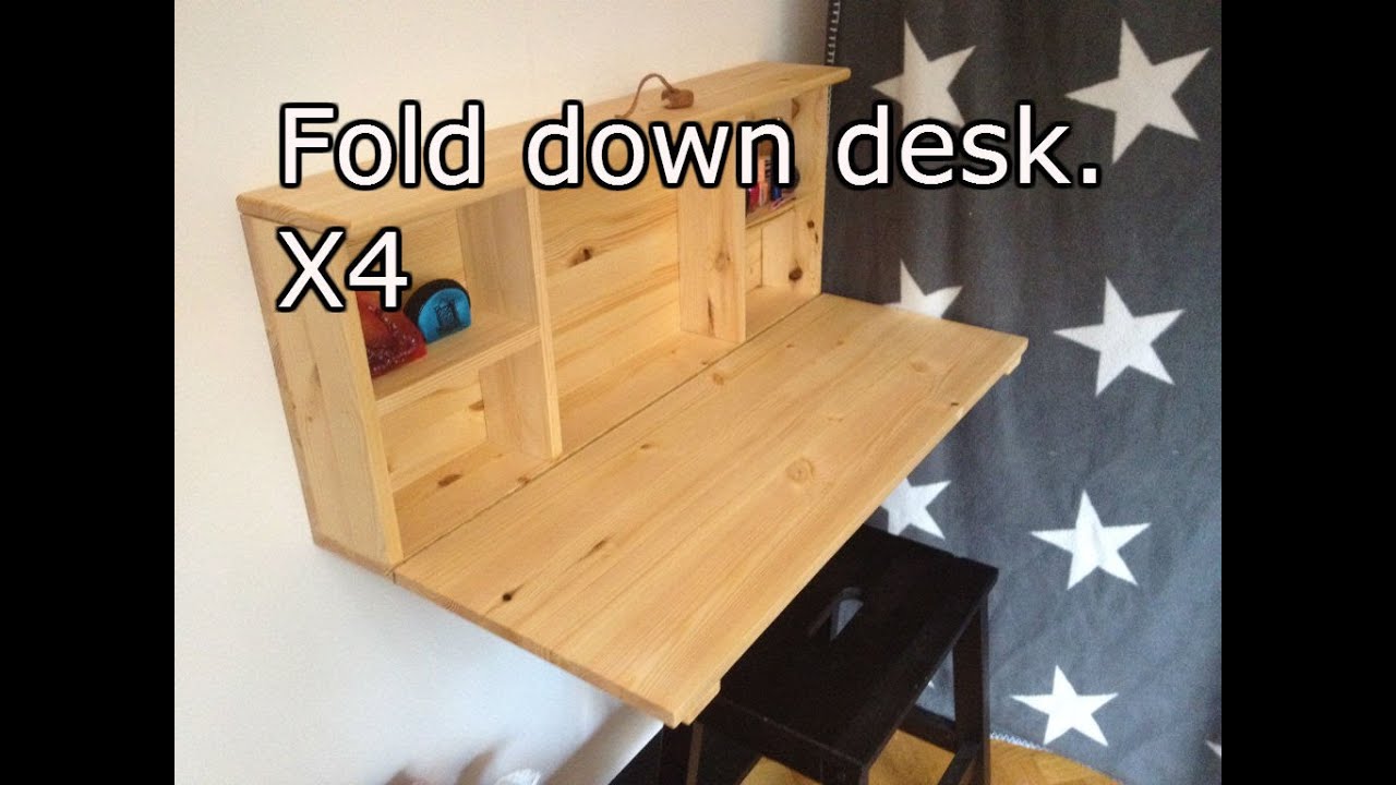 Wooden fold down desk