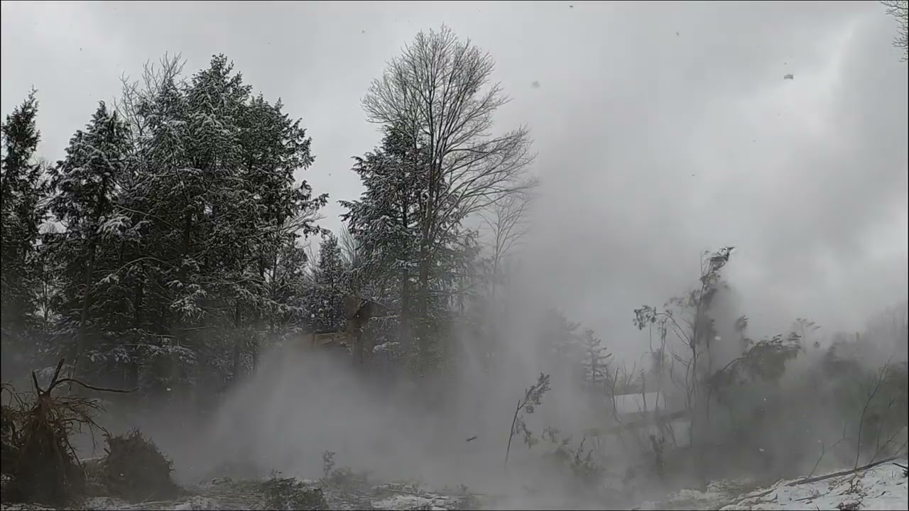 Land Clearing Continues | Snow Covered Woods & Drone Views