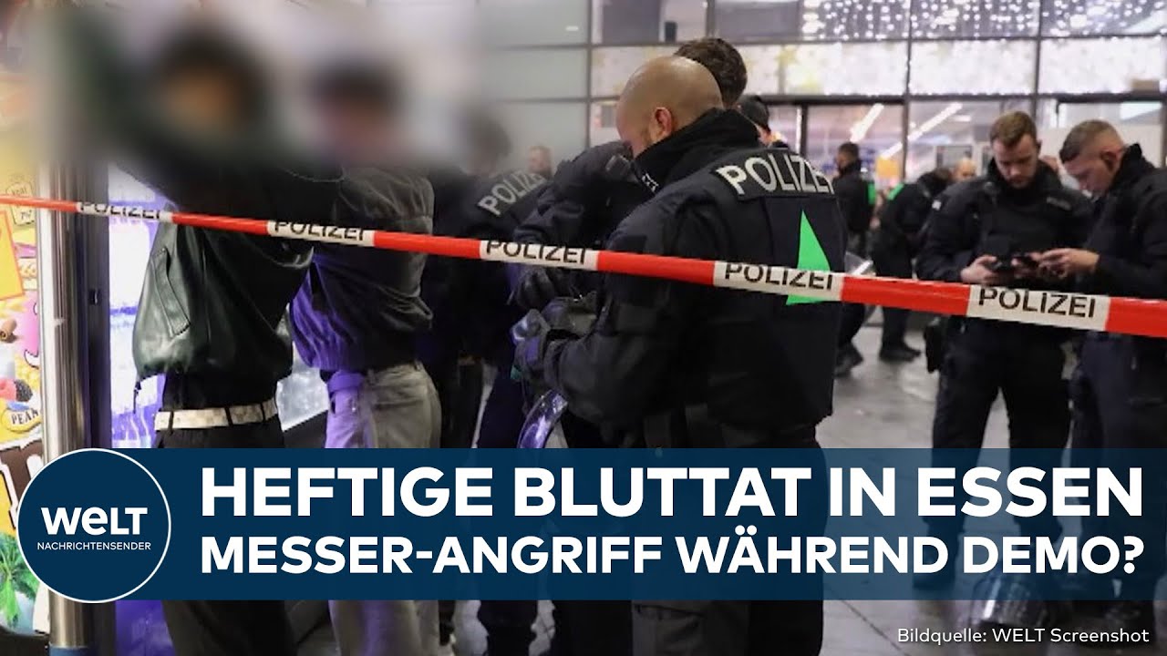 ESSEN: Blutbad am Hauptbahnhof! Messerangriff w&auml;hrend Demonstration - ein Verletzter!