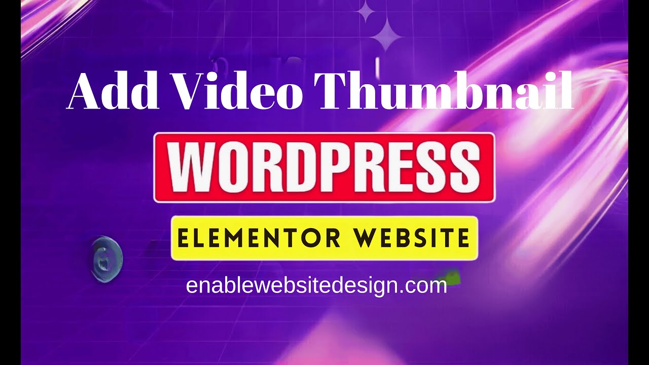 How to add thumbnail on video in elementor wordpress website