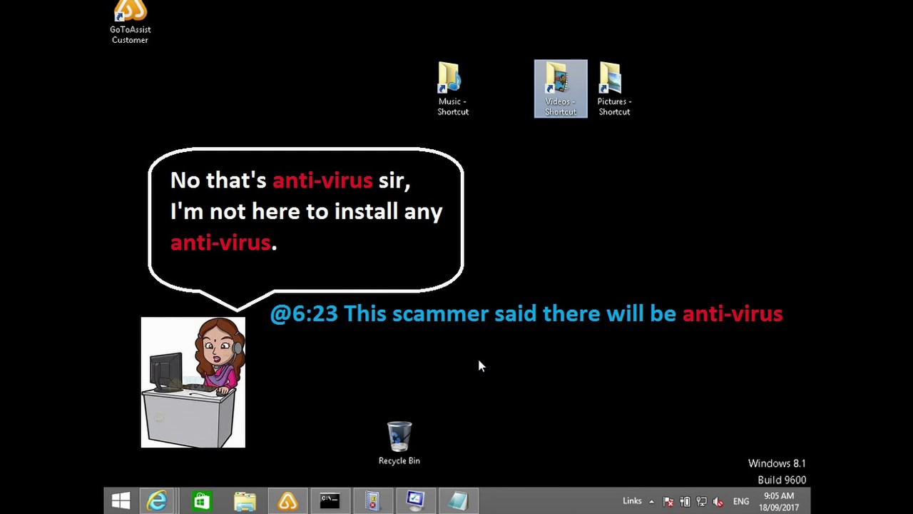 Scammer tells me my computer needs fixation