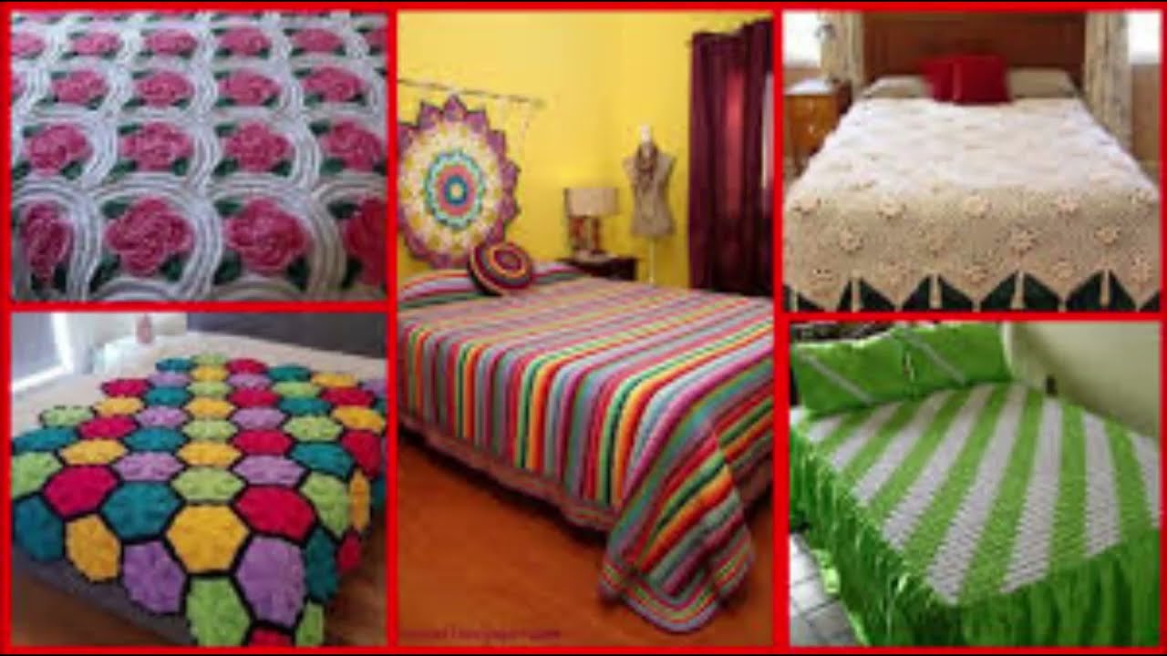 Wool knitted bed sheets design ideas crossed