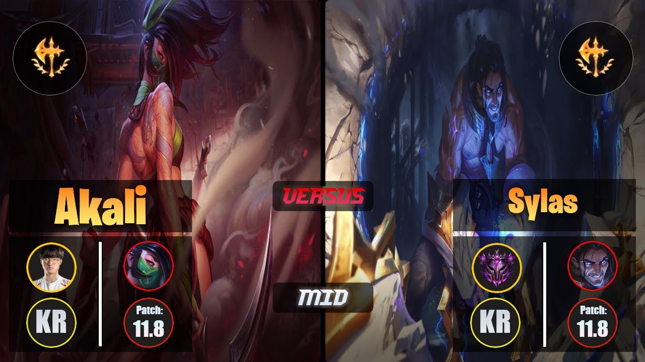 Faker AKALI (Mid) [Conqueror] VS SYLAS - Master KR Patch 11.8
