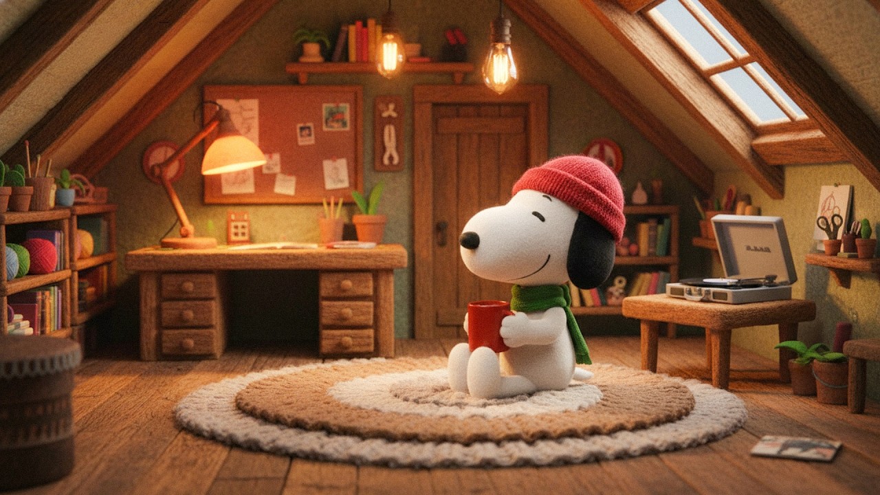 Snoopy's Secret Cozy Attic 💕 Relaxing Lofi for Studying
