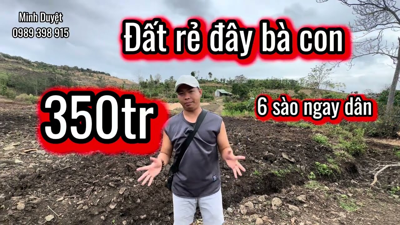 Lô 198| đất rẻ DaK Nông, 350tr 6 sào dân cư bìa hồng sẵn.