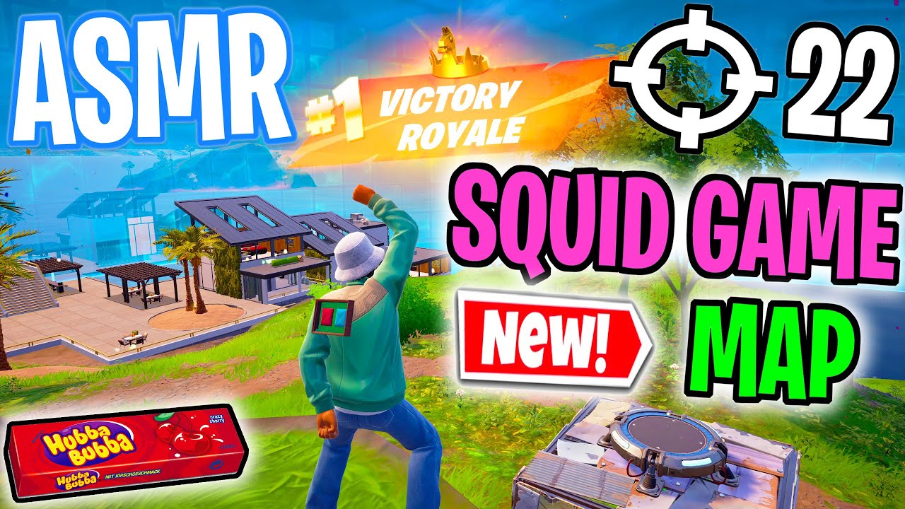 ASMR Gaming 😴 Fortnite Reload NEW Squid Game Map! Gum Chewing 🎮🎧 Controller Sounds + Whispering 💤