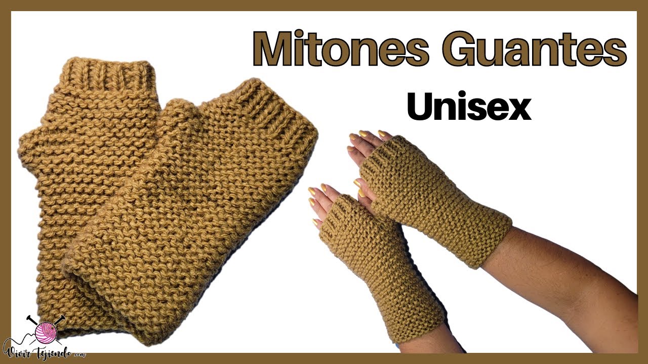 Mitones para principiantes fácil de tejer a dos agujas – Vivirtejiendo – Tejidos Unisex a Palitos