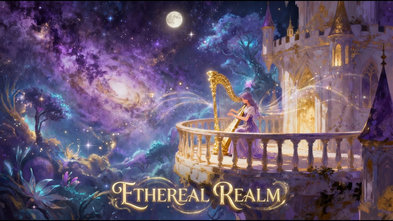 Fantasy Harp Ambient Music | Relaxing Soundscape for Dreaming