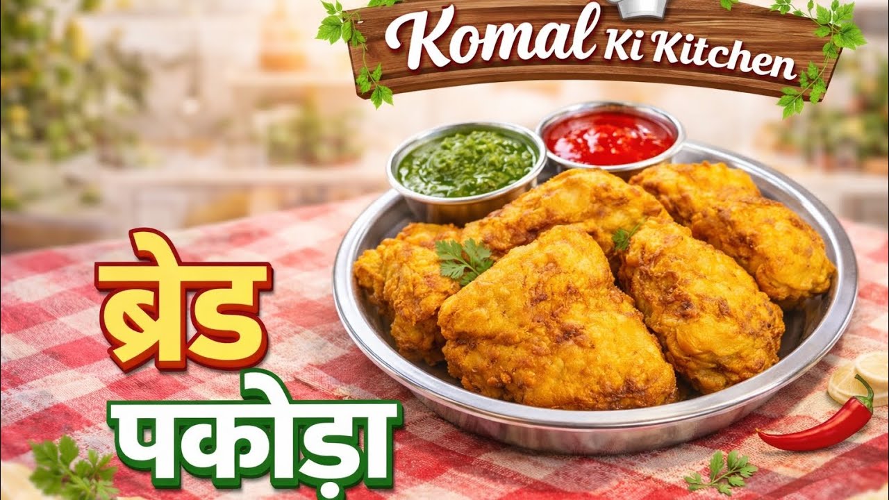 आलू वाला ब्रेड पकोड़ा बनाने की आसान विधि, bread pakoda receipe.komal ki kitchen
