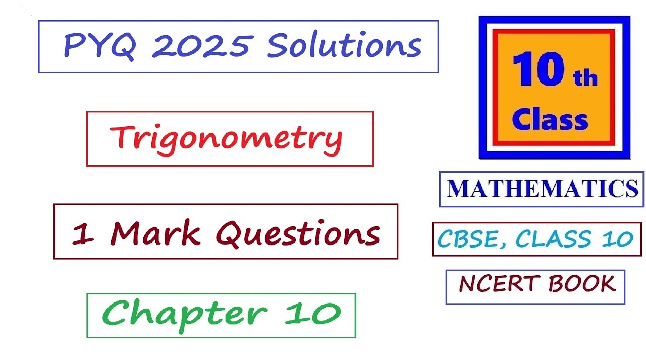 Trigonometry | 1 Mark Question | Previous Year Questions | Class 10 | Chapter 8 | CBSE BOARD Exam 25