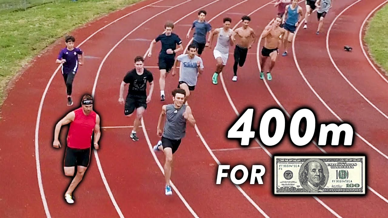 CRAZY 400m Race vs Subscribers, Winner Gets $100 Cash!