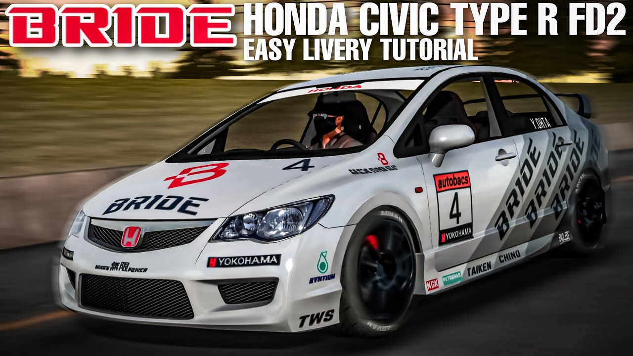 BRIDE Honda Civic FD2 Type R Easy Livery Tutorial | Car Parking Multiplayer 