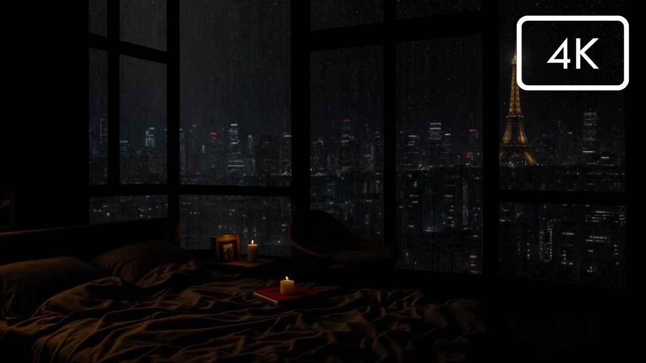 🌃 Rainy Night in New York City 🌧️ No Ads | Cozy Apartment Ambience for Sleep & Study | Sleep Well