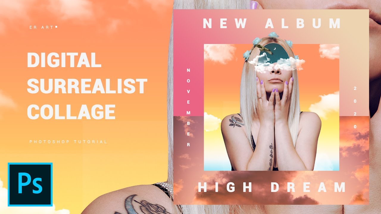 Digital Surrealist Collage Cover Design - Tutorial Photoshop CC 2020