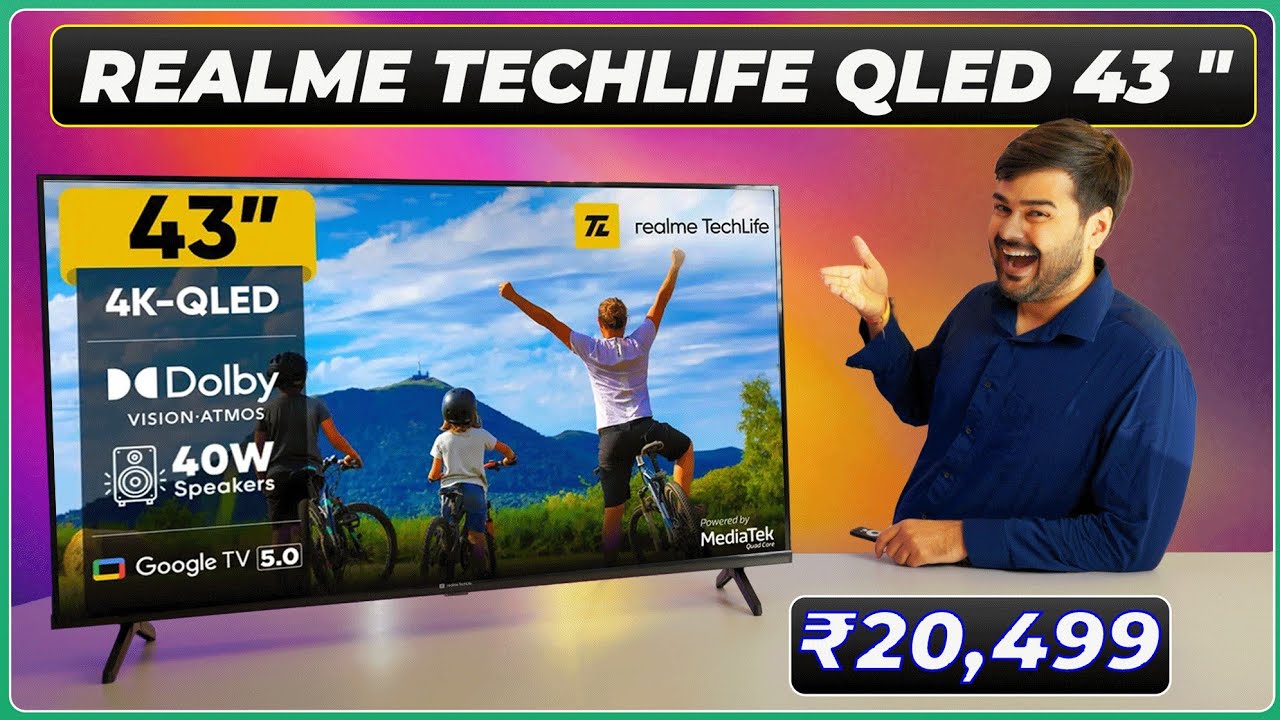 Realme TechLife 43” QLED 4K TV 😍 Dolby Atmos, Google TV, 40W Speakers – UNBOXING & REVIEW! 📦🔥