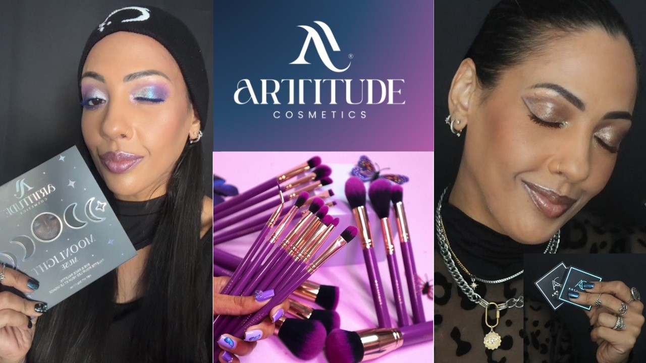 Arttitude Cosmetics Moonlight Muse & MORE! Unboxing, 2 Looks, Swatches - Brand Review! #indiemakeup