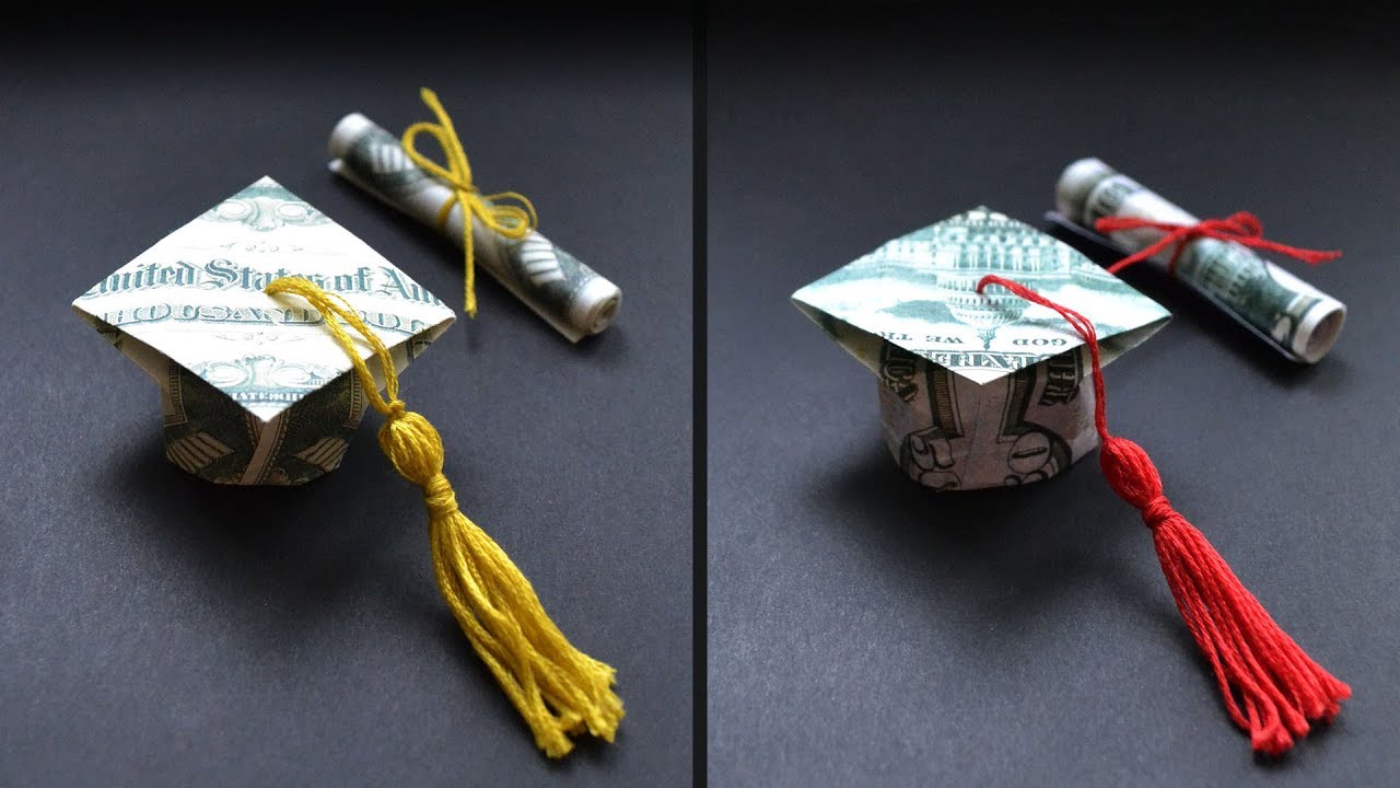 FULL TUTORIAL | My Money GRADUATION CAP with tassel and DIPLOMA | Origami Dollar DIY by NProkuda