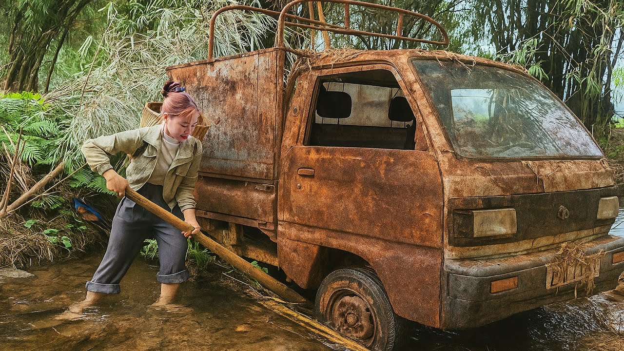 Genius girl: Restoring a 1989 Suzuki truck that was swept away by a flood 30 years ago.
