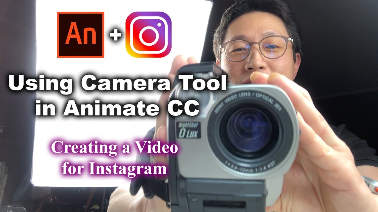 How to use Camera Tool in Adobe Animate CC. Creating a video for Instagram.