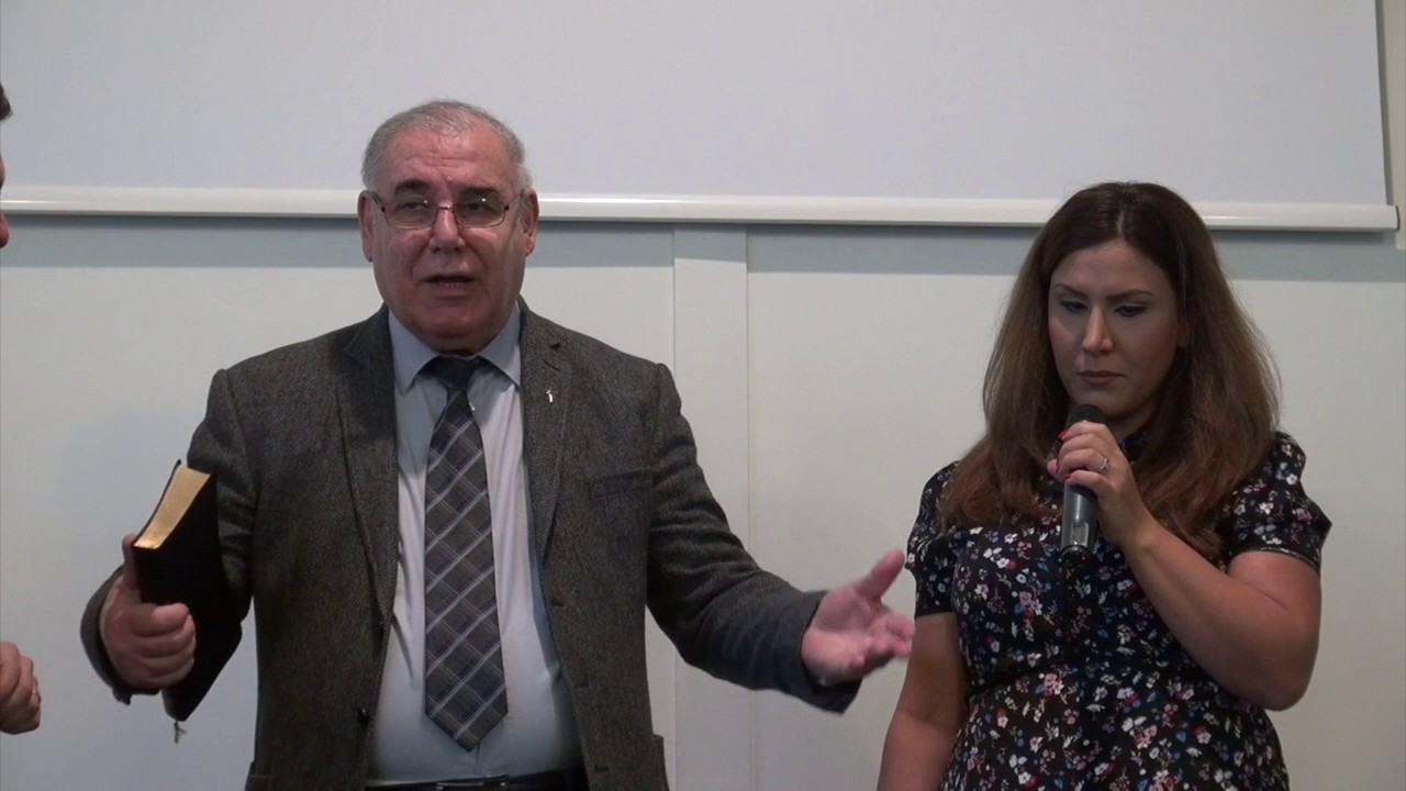 Pastor Edward from Iranian church speaking at Thirlmere church, St Albans, UK