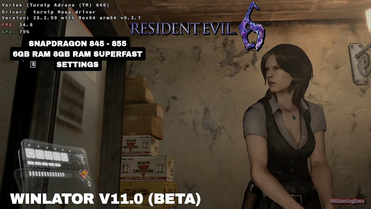 Resident Evil 6 on Android Winlator 11.0 (Beta) Snapdragon 855 (Windows Emulator)